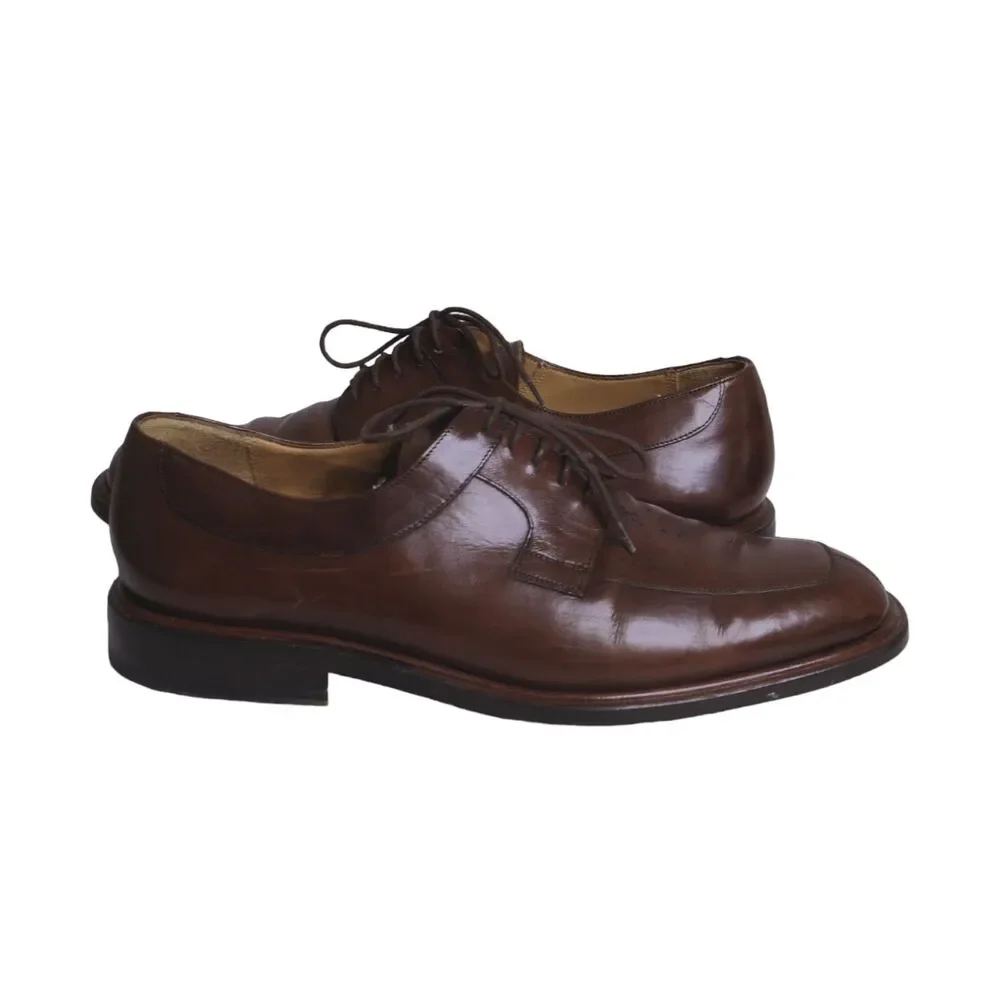 Mezlan Fiore 9.5W  Brown Leather Split Toe Derby Dress Shoes Men's Made in Spain
